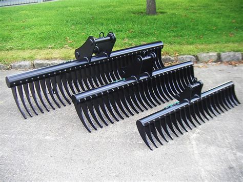 landscape rake mini digger|root rakes for mini excavators.